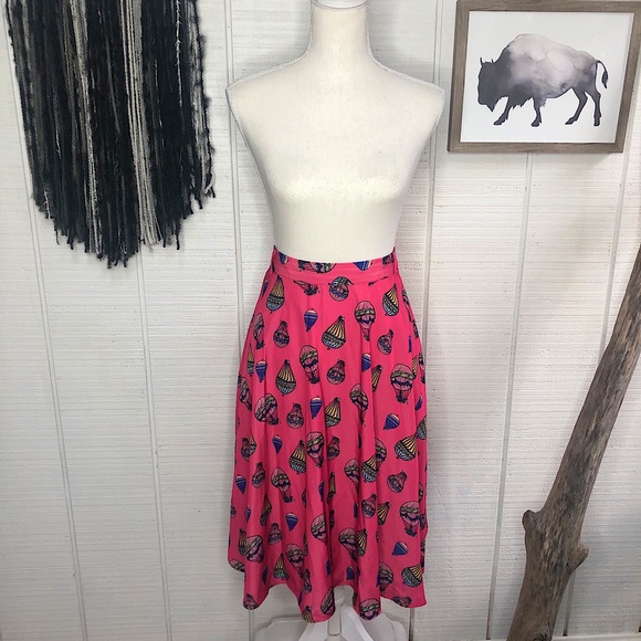 ModCloth hot air balloon vibrant pink circle skirt - Picture 2 of 16